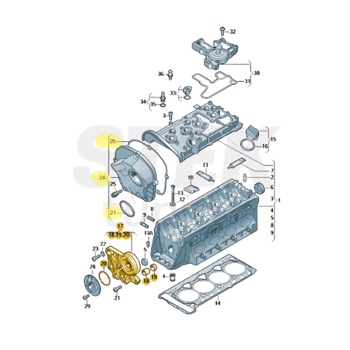 ตัวปรับตั้งเวลาแคมชาฟท์ Camshaft Bracket - Genuine VW Audi 06H103144K