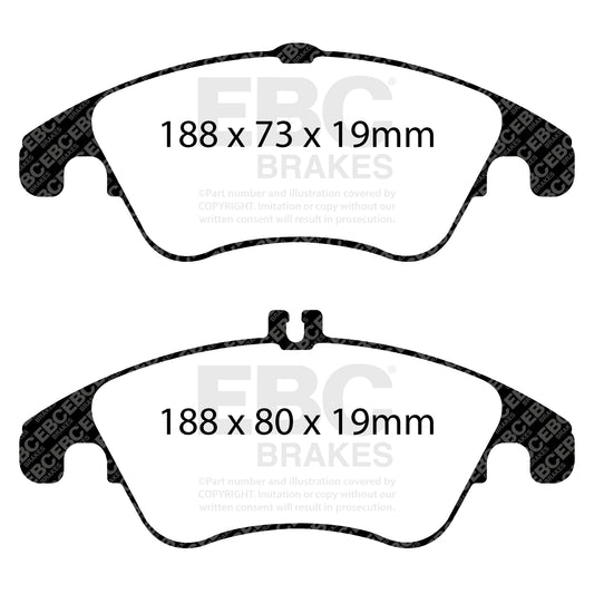 ผ้าเบรกหน้า EBC Yellowstuff DP41991R – สำหรับ Mercedes-Benz C-Class (W204 / C204), CLS (C218) และ E-Class (W212 / C207)