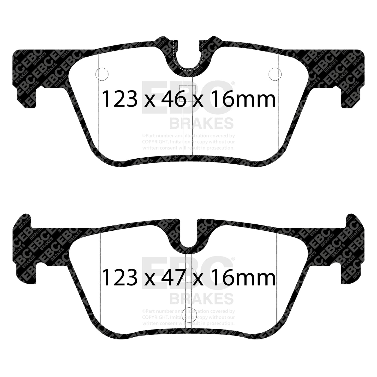ผ้าเบรกหลัง EBC Yellowstuff DP42132R – 300 มม. สำหรับ BMW F20, F21, F22, F23, F30, F31, F32, F33, F36, X3 F25, X4 F26