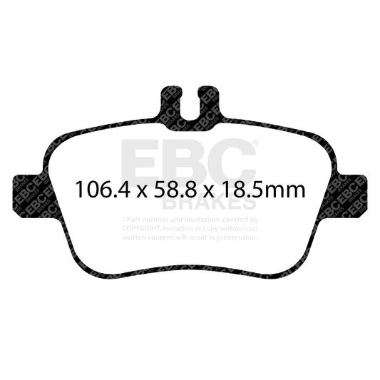 ผ้าเบรกหลัง EBC Yellowstuff DP42157R – สำหรับ Mercedes-Benz A-Class (W176), CLA-Class (C117), GLA-Class (X156)