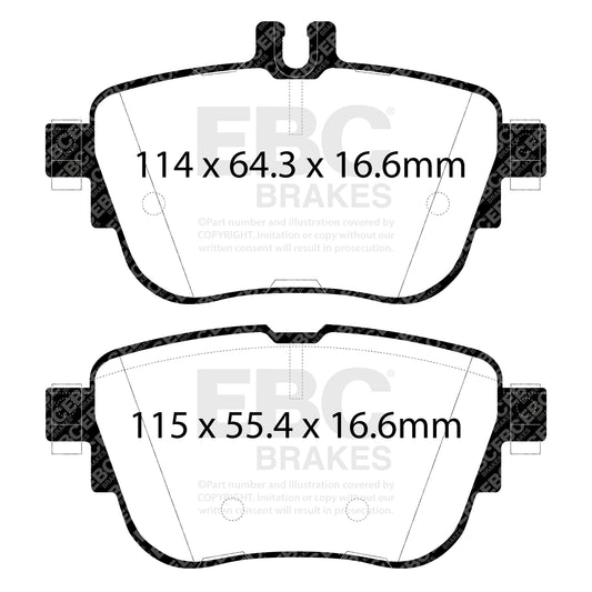 ผ้าเบรกหลัง EBC Yellowstuff DP42297R – สำหรับ Mercedes-Benz CLS (C257) และ E-Class (W213 / C238)