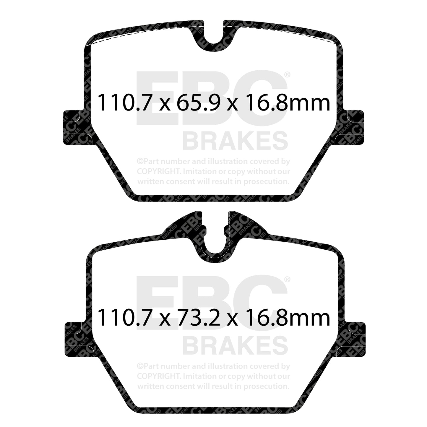 EBC Yellowstuff ผ้าเบรกหลัง – รุ่น DP42415R สำหรับจานเบรกหลังขนาด 345 มม. เหมาะกับ Toyota GR Supra และ BMW G-Series ที่ติดตั้งเบรกหลัง M Sport, M Performance หรือ Brembo