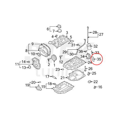 ปะเก็นออยคูลเลอร์ Audi VW (Oil Cooler Gasket) Genuine VW Audi 06J117070C