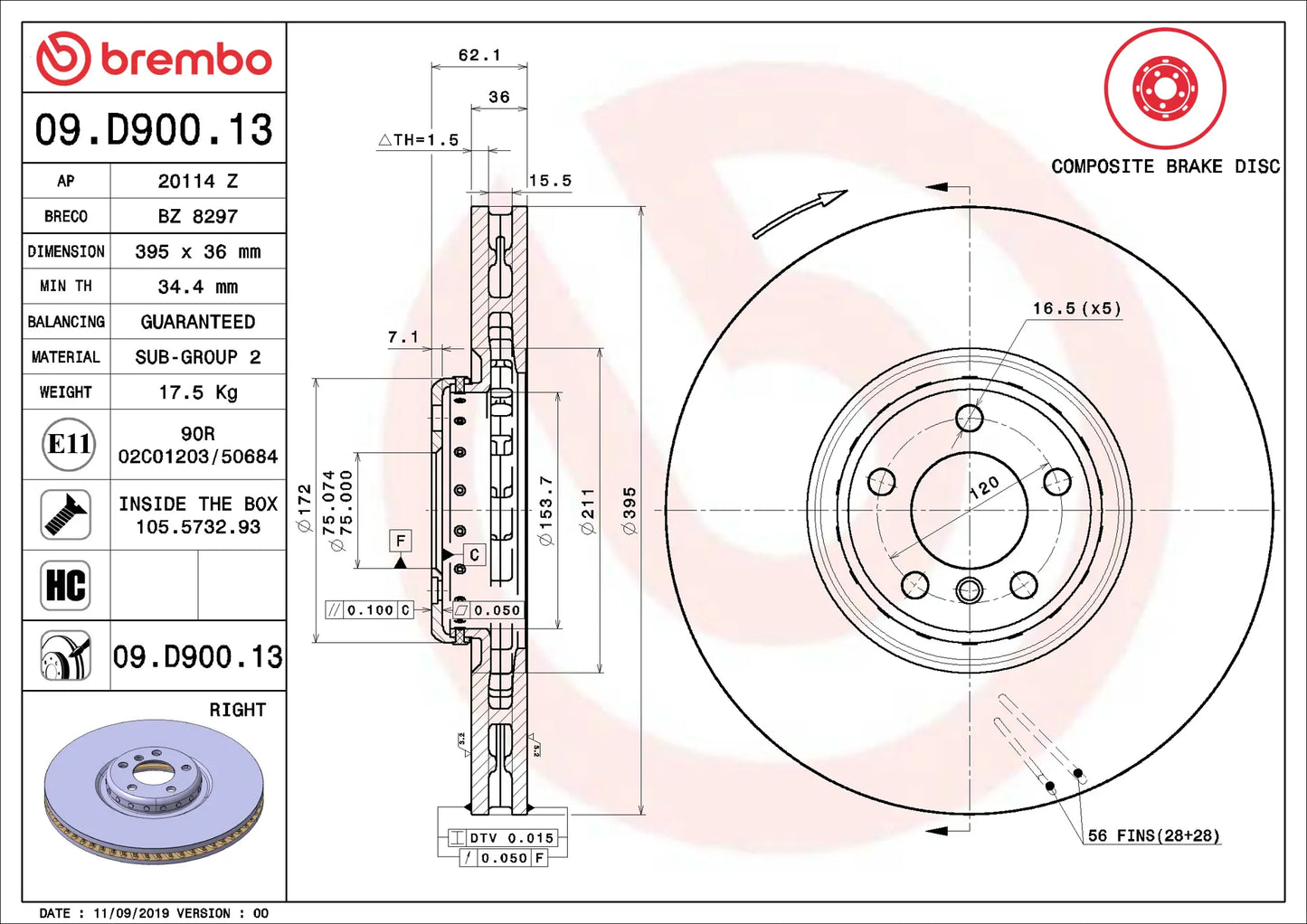 จานเบรกคู่หน้า Brembo M Performance – BMW X5 / X6 (F15 / F16)