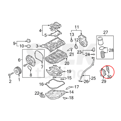 ปะเก็นออยล์คูลเลอร์ Audi Porsche VW (Engine Oil Cooler Gasket) OEM VIKA 11171702601