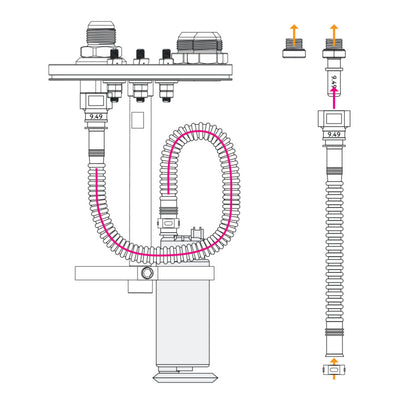 In-tank fuel pump mounting kit, quick connect and E85 proof