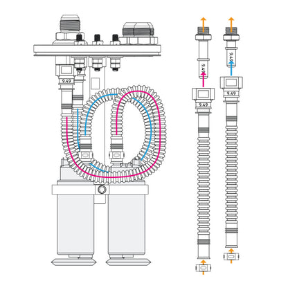 In-tank fuel pump mounting kit, quick connect and E85 proof