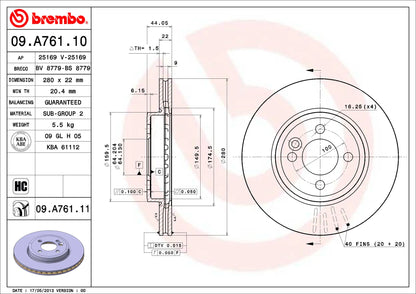 จานเบรกคู่หน้า Brembo High Carbon (HC) – MINI Cooper (R55 / R56)