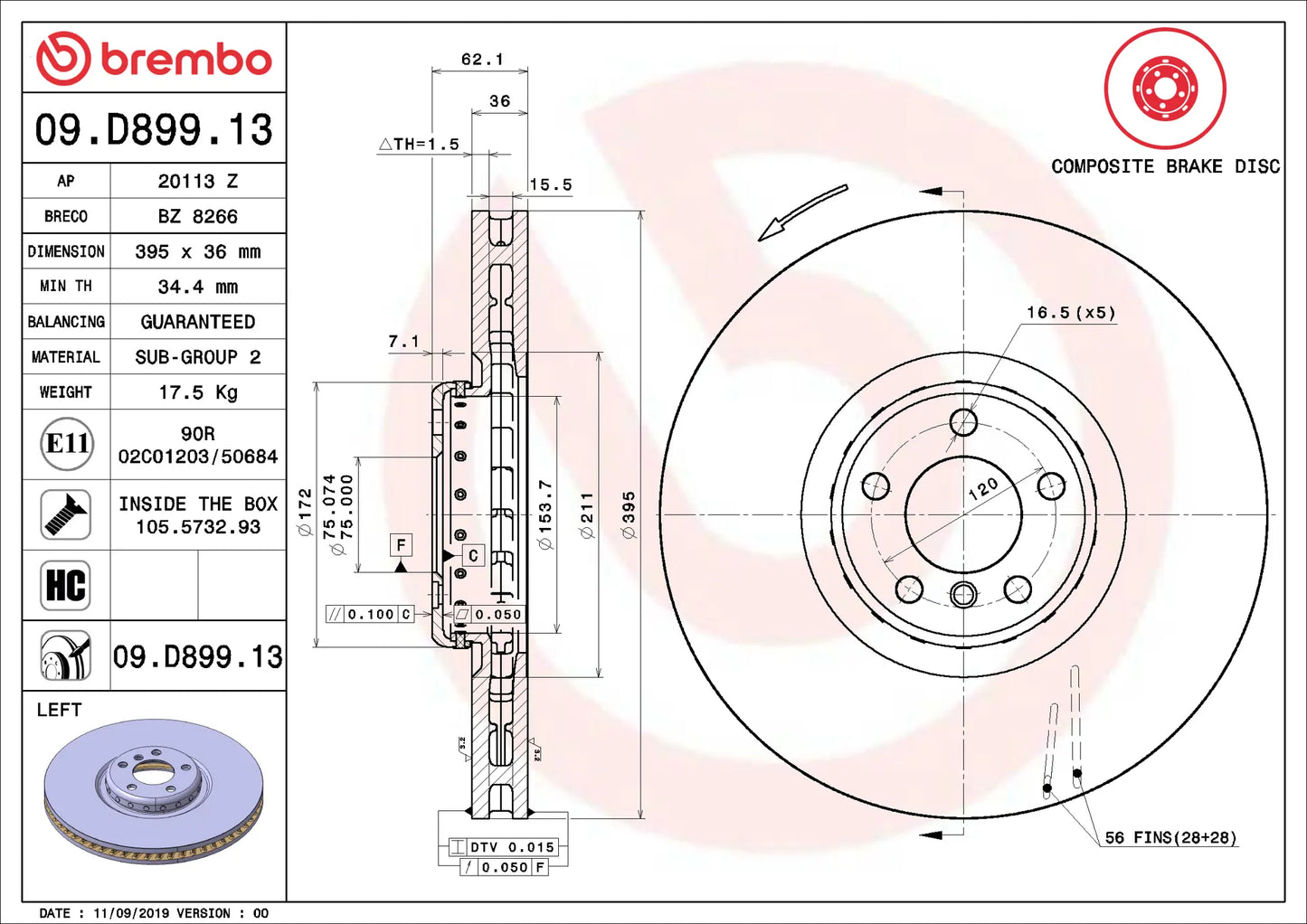 จานเบรกคู่หน้า Brembo M Performance – BMW X5 / X6 (F15 / F16)