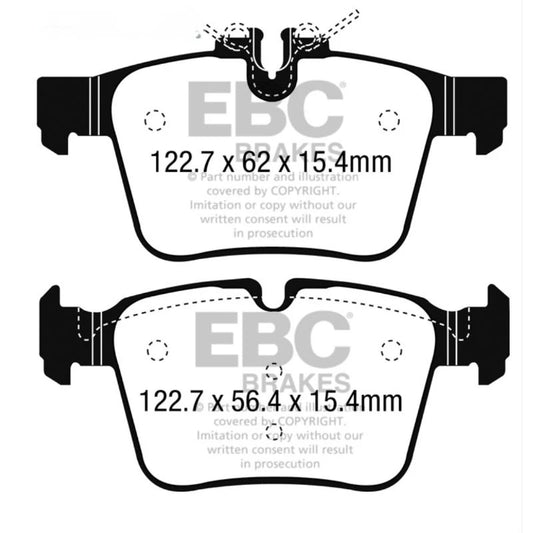ผ้เบรค EBC Brakes รุ่น Yellowstuff / ผ้าเบรคหลัง Mercedes Benz W205 ,C180, C200,C 220, C250, C300, C350, C400