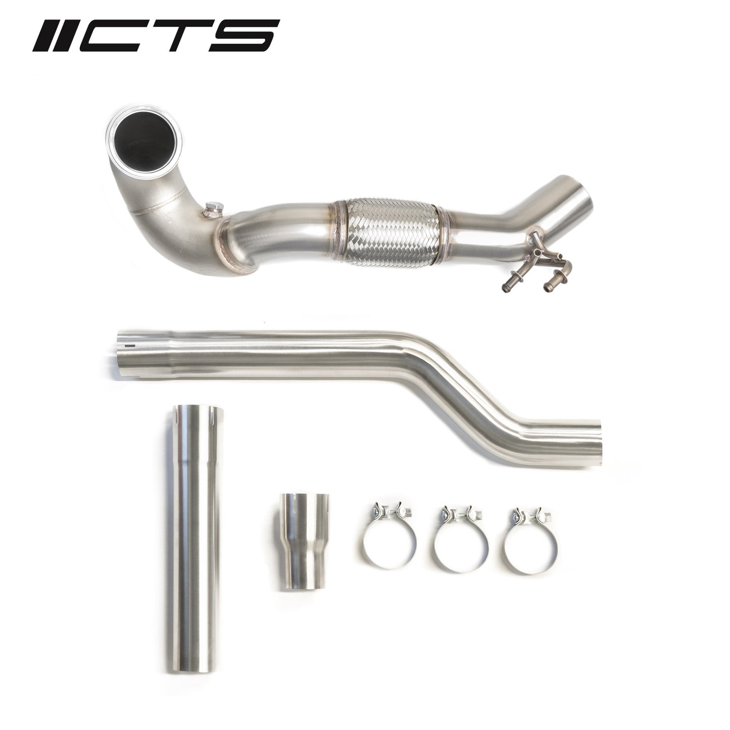 ท่อดาวน์ไปป์ CTS Turbo Downpipe – 3.5" สแตนเลส สำหรับ Golf MK7-7.5 R / Audi S3 8V / TT-S MK3 Quattro