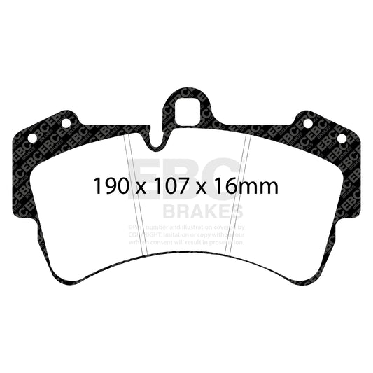 ผ้าเบรกหน้า EBC Yellowstuff DP41473R – สำหรับ Audi Q7 4L, Porsche Cayenne 9PA และ VW Touareg Mk1 ( 18z )