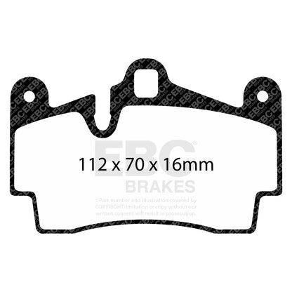 ผ้าเบรกหลัง EBC Yellowstuff DP41474R (17z / 18z) – สำหรับ Audi Q7 4L, Porsche Cayenne 9PA และ VW Touareg Mk1