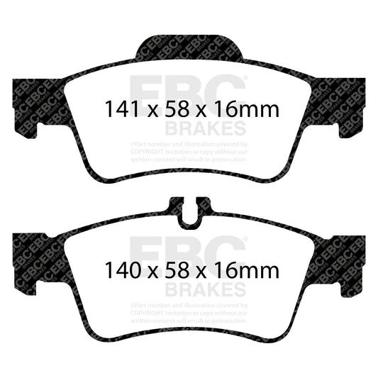 ผ้าเบรกหลัง EBC Greenstuff DP21491 – สำหรับ Mercedes-Benz CLS (C218) และ E-Class (W212 / C207)