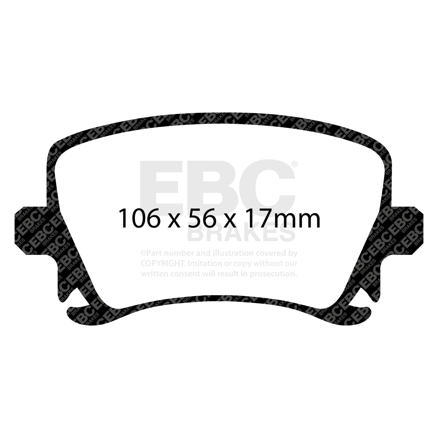 ผ้าเบรกหลัง EBC Yellowstuff DP41518R – สำหรับ Audi RS3 8P, S3 8P, TT / TTS / TTRS (8J) และ VW Golf Mk5–Mk6 Gti, Scirocco