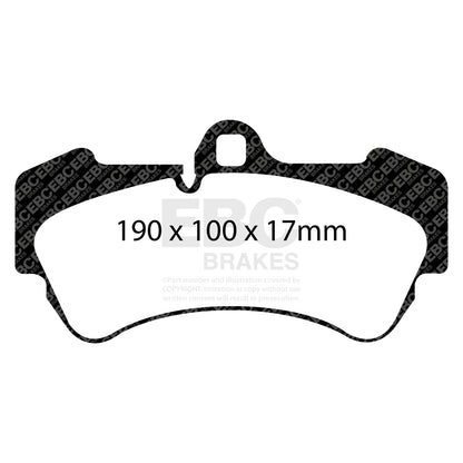 ผ้าเบรกหน้า EBC Yellowstuff DP41521R – สำหรับ Porsche Cayenne 9PA, VW Touareg Mk1 ( 17z )