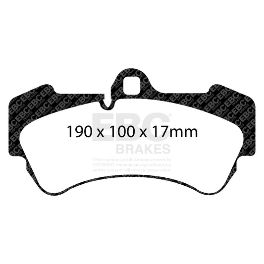 ผ้าเบรกหน้า EBC Bluestuff DP51521NDX – สำหรับ Porsche Cayenne 9PA, VW Touareg Mk1 ( 17z )