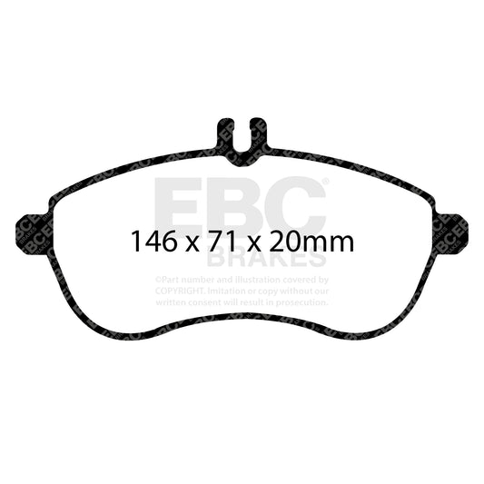 ผ้าเบรกหน้า EBC Yellowstuff DP41989R – สำหรับ Mercedes-Benz C-Class W204 / C204 และ E-Class W212 / C207
