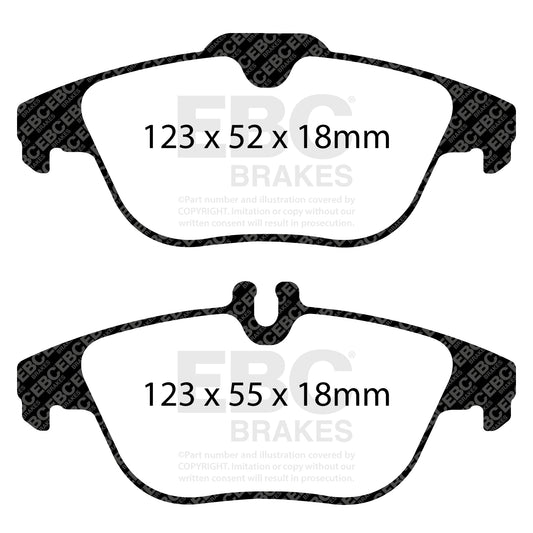 ผ้าเบรกหลัง EBC Yellowstuff DP41990R – สำหรับ Mercedes-Benz C-Class W204 / C204 และ E-Class W212 / C207