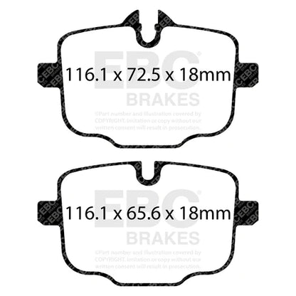 ผ้าเบรกหลัง EBC Bluestuff DP52089NDX – สำหรับ BMW M2 G87 / M3 G80 G81 / M4 G82 G83