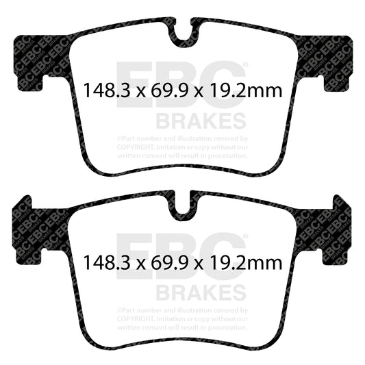 ผ้าเบรกหน้า EBC Yellowstuff DP42105R – 312 มม. สำหรับ BMW F20, F21, F22, F23, F30, F31, F32, F33, F36, X3 F25, X4 F26 และ ALPINA XD3