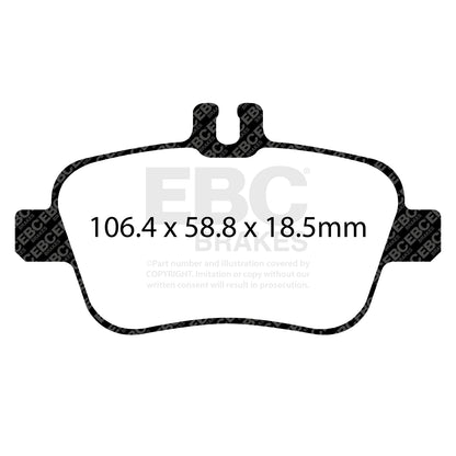 ผ้าเบรกหลัง EBC Yellowstuff DP42157R – สำหรับ Mercedes-Benz A-Class (W176), CLA-Class (C117), GLA-Class (X156)
