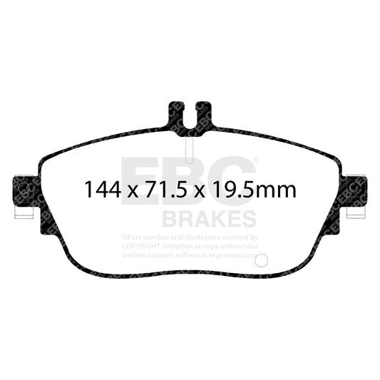 ผ้าเบรกหน้า EBC Yellowstuff DP42165R – สำหรับ Mercedes-Benz A-Class (W176), CLA-Class (C117), GLA-Class (X156)