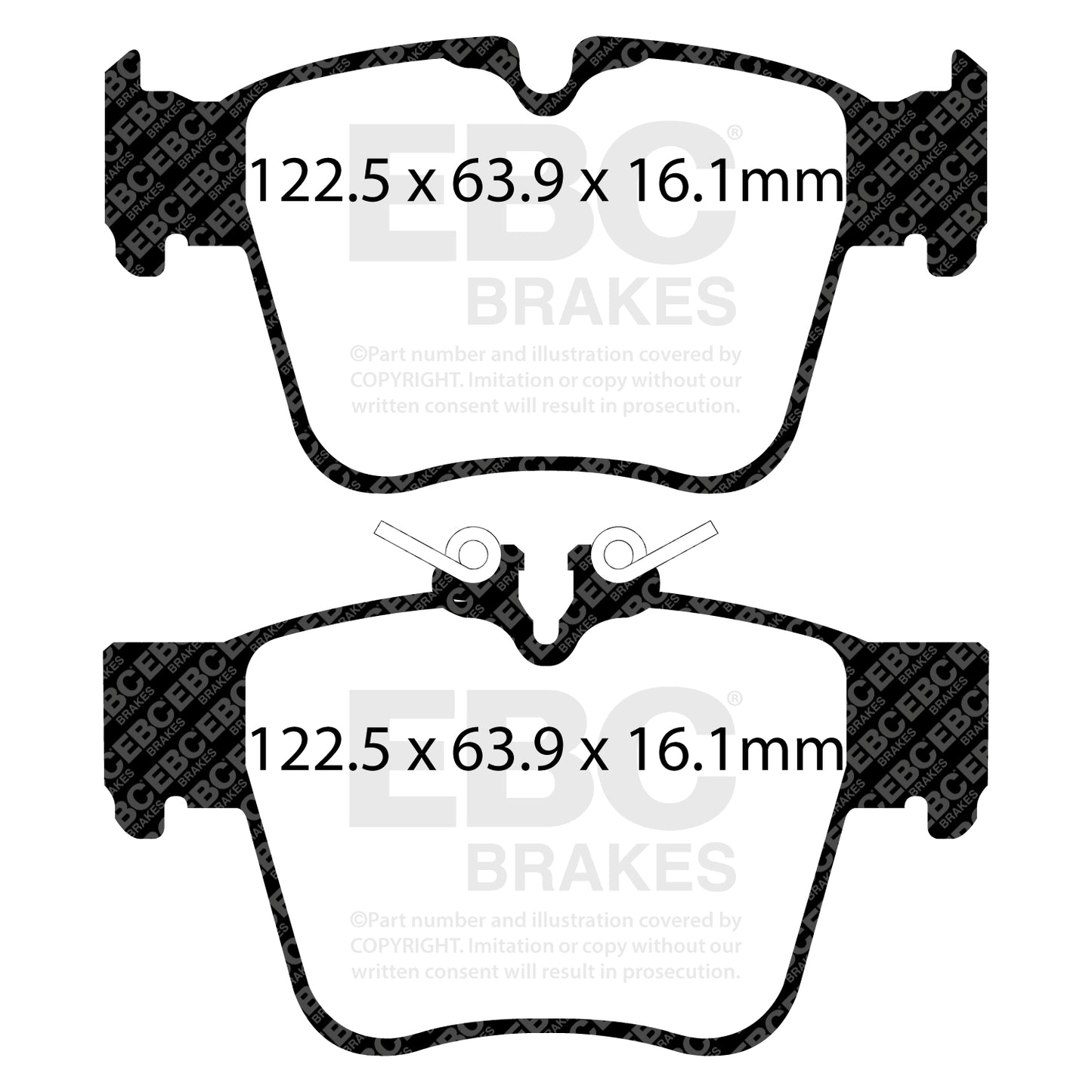 ผ้าเบรกหลัง EBC Yellowstuff DP42270R – สำหรับ Mercedes-Benz C43 (W205), E350e (W213), GLC250, GLC43 AMG