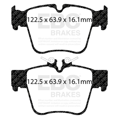 ผ้าเบรกหลัง EBC Yellowstuff DP42270R – สำหรับ Mercedes-Benz C43 (W205), E350e (W213), GLC250, GLC43 AMG