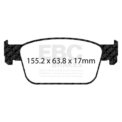 ผ้าเบรกหน้า EBC Yellowstuff 4000 Series Sport Set DP42273R – สำหรับ Audi A4/A5 (B9) และ A4 Allroad Mk2