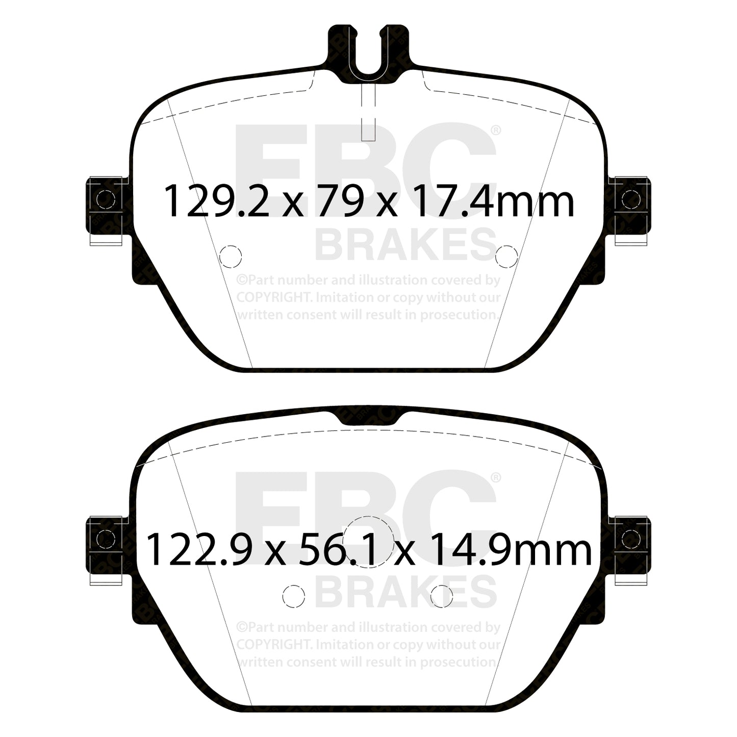 ผ้าเบรกหลัง EBC Yellowstuff DP42314R – สำหรับ Mercedes-Benz CLS (C257) และ E-Class (W213)