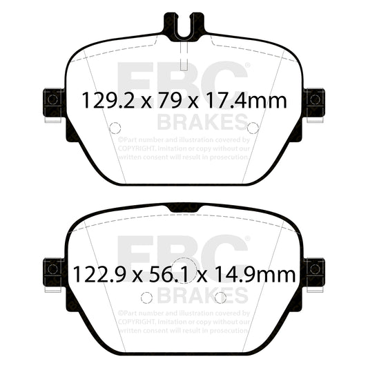 ผ้าเบรกหลัง EBC Yellowstuff DP42314R – สำหรับ Mercedes-Benz CLS (C257) และ E-Class (W213)