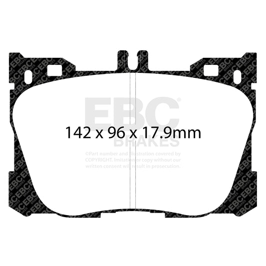 ผ้าเบรกหน้า EBC Bluestuff NDX DP53070NDX – สำหรับ Mercedes-Benz C43 (W205), E350e (W213), GLC250, GLC43 AMG