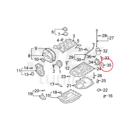 ปะเก็นออยคูลเลอร์ Audi VW (Oil Cooler Gasket) Genuine VW Audi 06J117070C