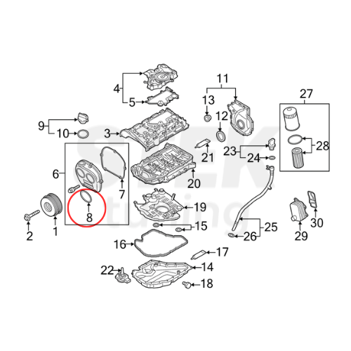 ปะเก็นฝาครอบปรับแคมชาฟต์ Audi VW (Camshaft Adjuster Timing Cover Gasket) Genuine VW 06K103583