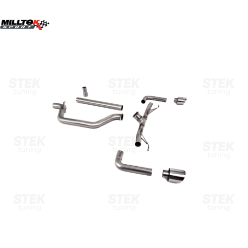 ท่อไอเสีย Milltek 80mm Race Cat-Back Exhaust – Brushed Titanium Tips สำหรับ Volkswagen Mk8 GTI
