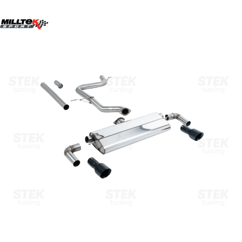ท่อไอเสีย Milltek Cat-Back Exhaust – Non-Resonated (Louder) – Cerakote Black Tips For Golf MK7.5 GTi