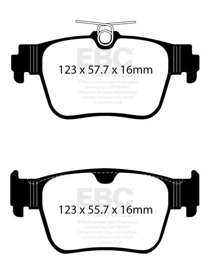 ผ้าเบรกหลัง EBC Yellowstuff DP42438R – สำหรับ Audi RS3 / S3 (8Y) และ Volkswagen Golf GTI / R Mk8