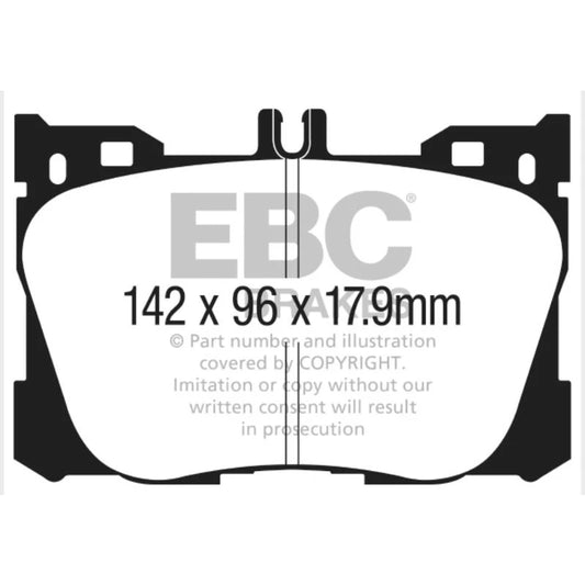 ผ้าเบรค EBC Brakes รุ่น Greenstuff / ผ้าหน้า Mercedes Benz C43 (W205), E350e (W213) GLC250 , GLC43 AMG