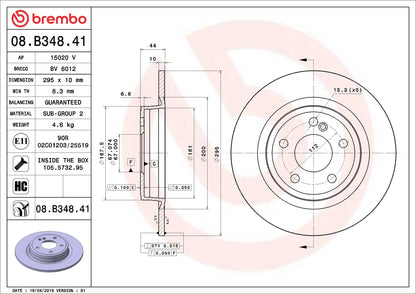 จานเบรกคู่หลัง Brembo High Carbon (HC) – Mercedes-Benz A/CLA/GLA/B-Class