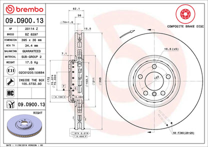 จานเบรกคู่หน้า Brembo M Performance – BMW X5 / X6 (F15 / F16)