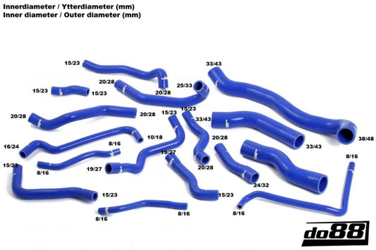 ท่อหม้อน้ำซิลิโคน do88 สีดำ สำหรับ VW Golf MK6 GTi, Scirocco 2.0