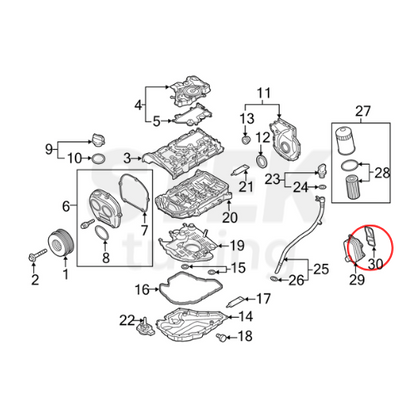 ปะเก็นออยคูลเลอร์เครื่องยนต์ Audi VW (Engine Oil Cooler Gasket) Genuine VW Audi 06L117070
