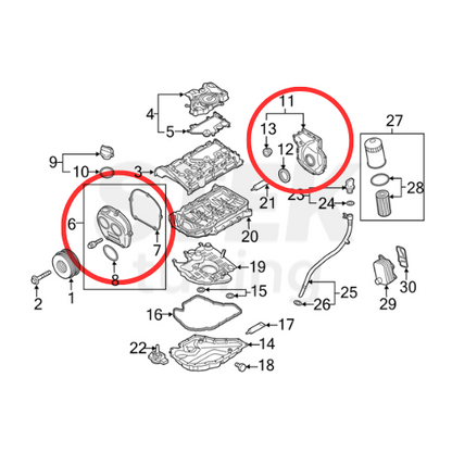 ชุดโซ่ครบชุด (Full Timing Chain Kit) VW/Audi EA888 Gen.3 (เฉพาะ R / TT / TTS / S3) – Genuine VW / Audi