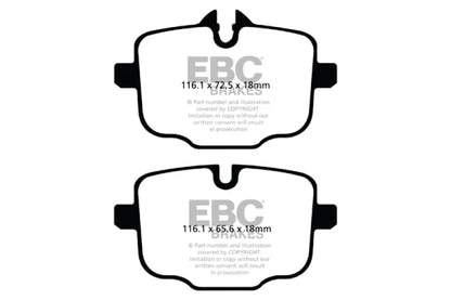 ผ้าเบรค EBC Brakes รุ่น Yellowstuff/ ผ้าเบรคหลัง BMW F10 518 520 523 525 528 จานขนาด 320 mm