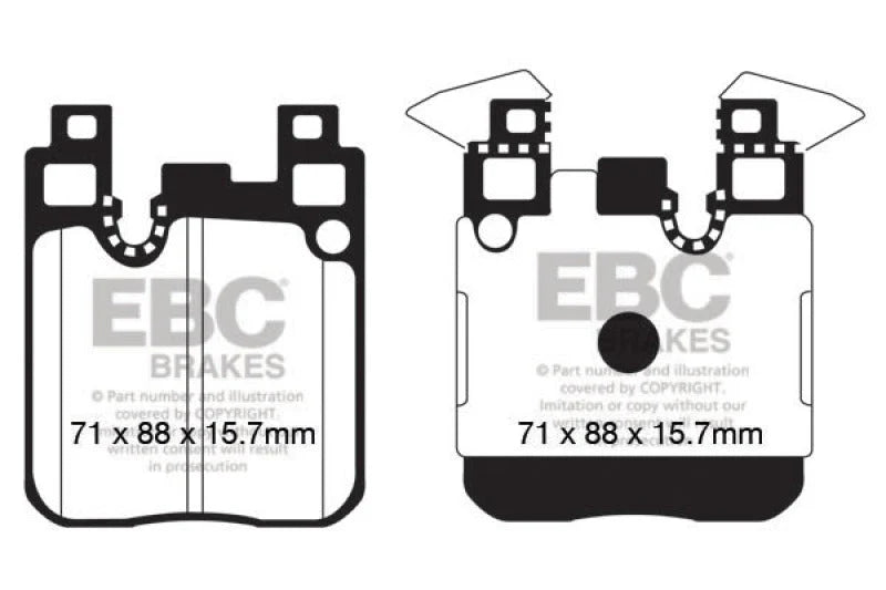 ผ้าเบรค EBC Brakes รุ่น Yellowstuff / ผ้าหลัง BMW F30 ขนาดจาน 300MM, F36 ขนาดจาน. 300 312 330MM