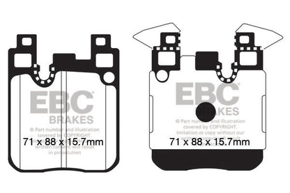 ผ้าเบรกหลัง EBC Yellowstuff รุ่น DP42133R – สำหรับ BMW M2, M3, M4 (F87, F80, F82) ที่ใช้จานเบรกหลัง 345 มม. พร้อมเบรก M Performance 2-Pot
